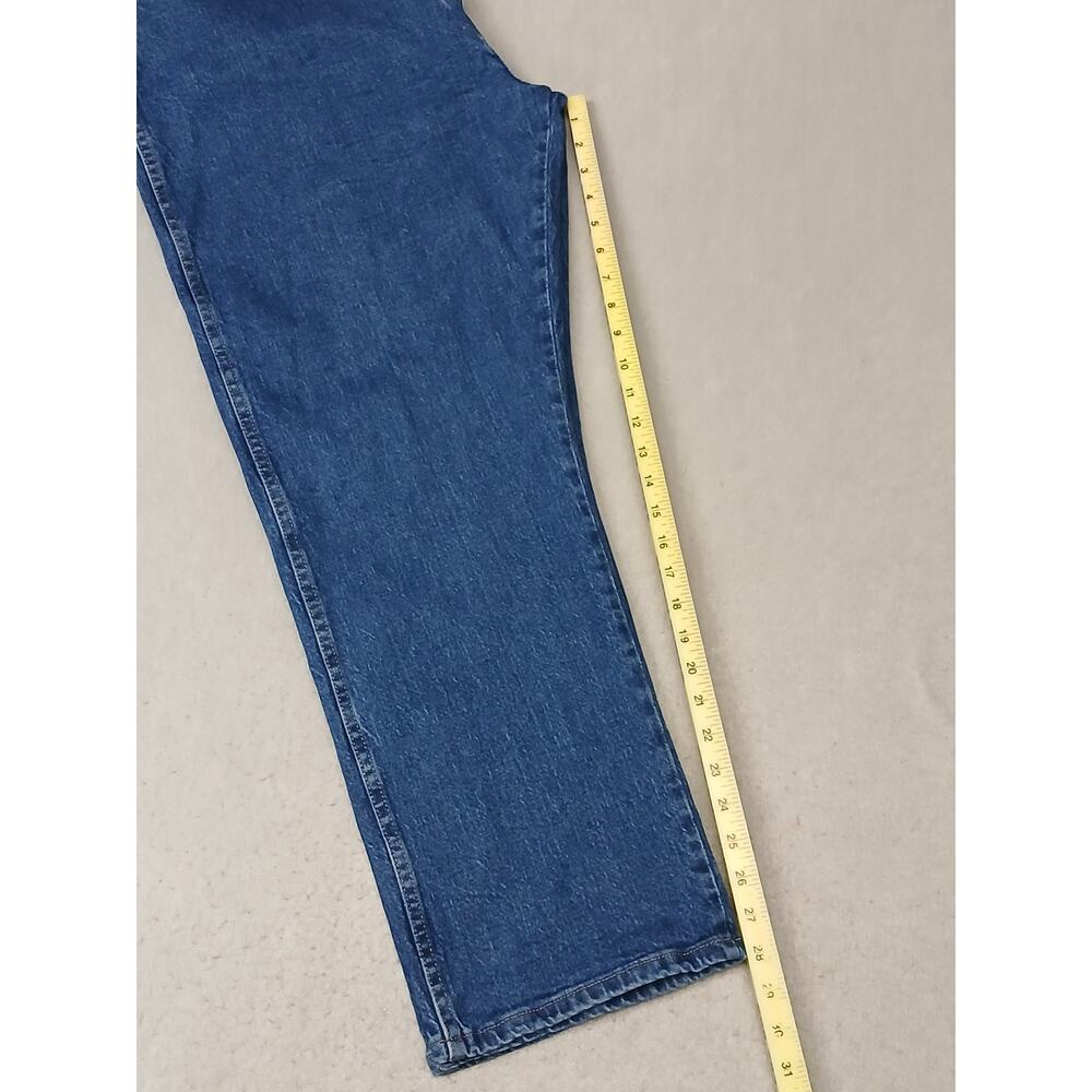 Wrangler (44x29) Men's Reg. Straight Fit Blue Denim Jeans - Picture 4 of 9